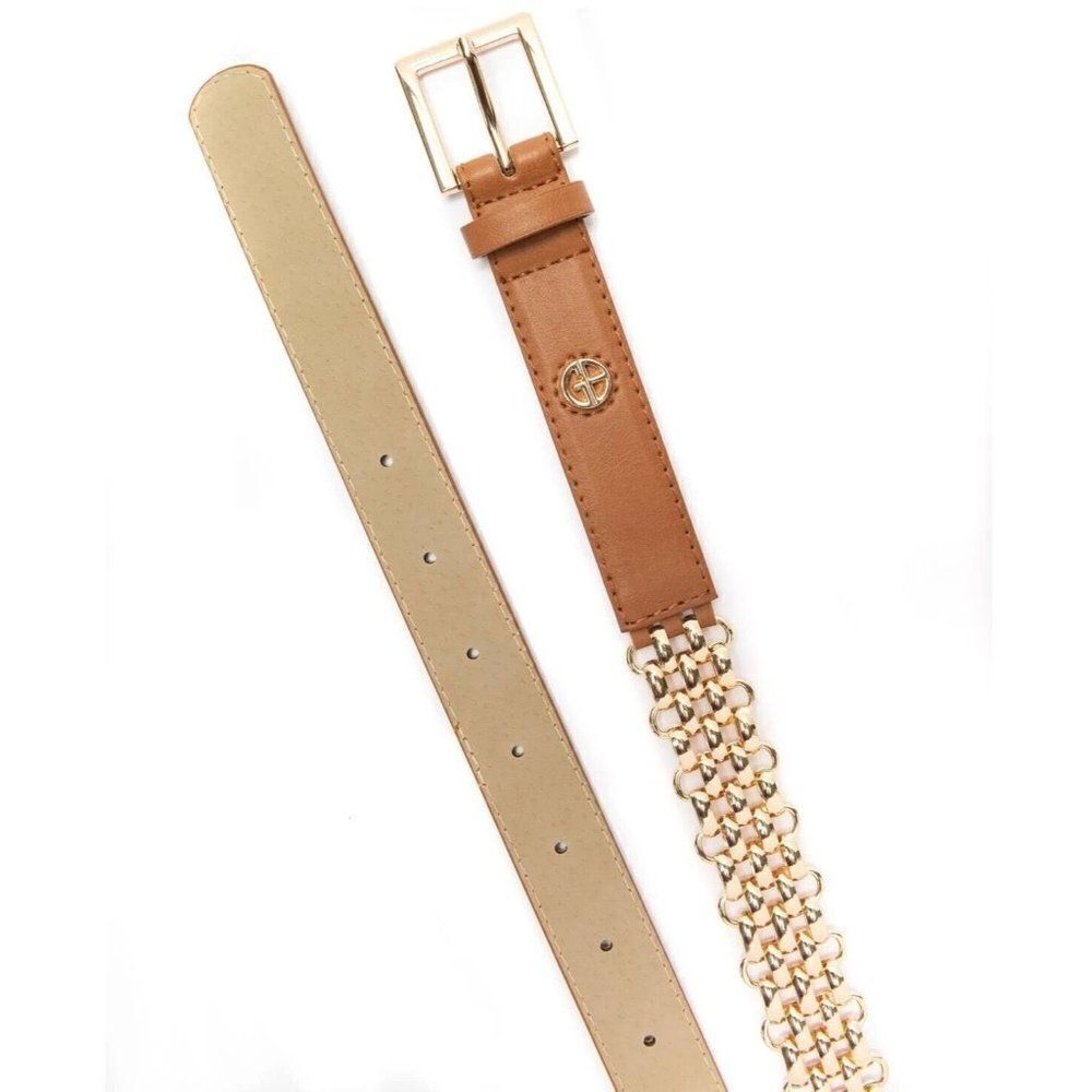 Giani Bernini Metal Link Belt Cognac, S